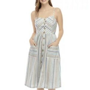 City Studio Pastel Striped Midi Dress